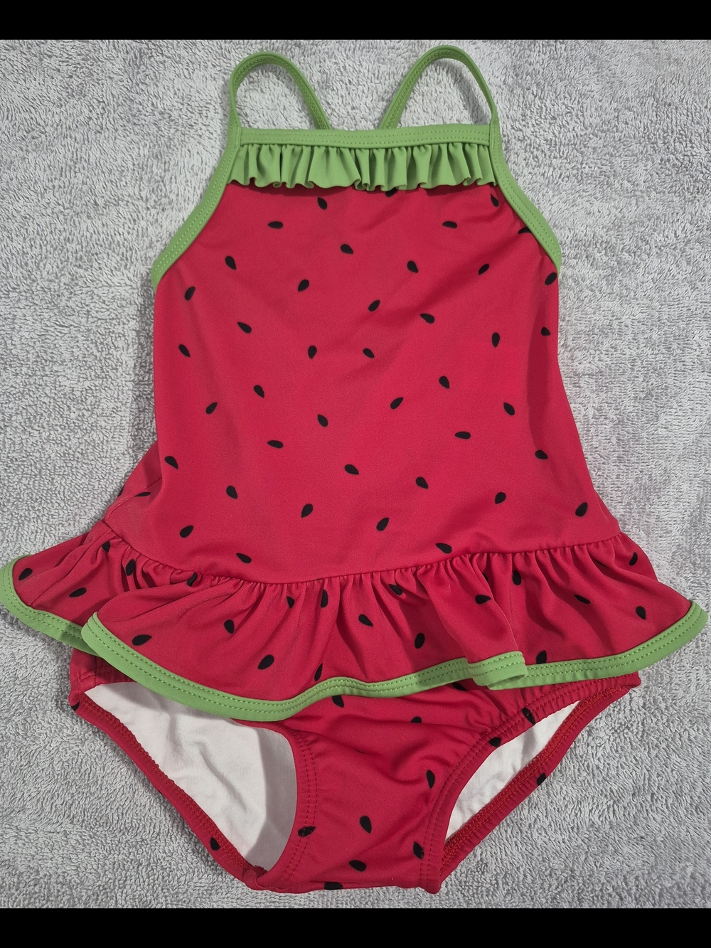 Gymboree Red and Green Watermelon Print One-Piece Swimsuit